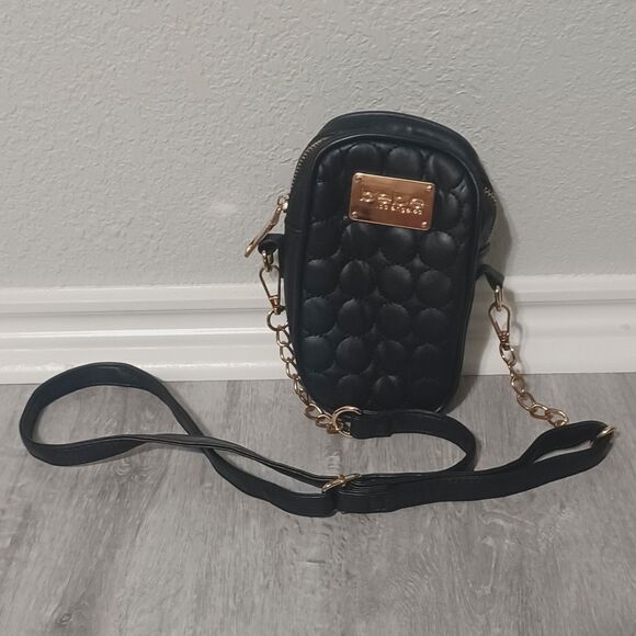 BEBE Black Serafina Quilted Crossbody w/ Gold Hardware - Picture 1 of 4